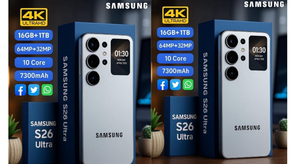 Samsung New Design Smartphone : सैमसंग 7500mAh बैटरी और 12GB+512GB स्टोरेज के साथ DSLR जैसा फाड़ू कैमरा फोन | 2 Samsung S26 ultra